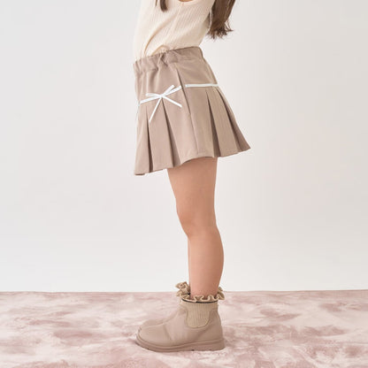 日本童裝 Ly# mine 百摺短裙 100-150cm 女童款 冬季 SKIRTS 聖誕紅/新年紅