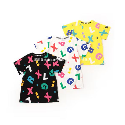 Japanese children's clothing X-girl Stages colorful logo print dress 80-140cm girls summer dresses 