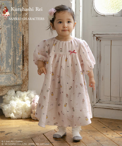 日本童裝 panpantutu x Sanrio x くらはしれい蓬蓬紗布連身裙 90-140cm 女童款 夏季 DRESSES