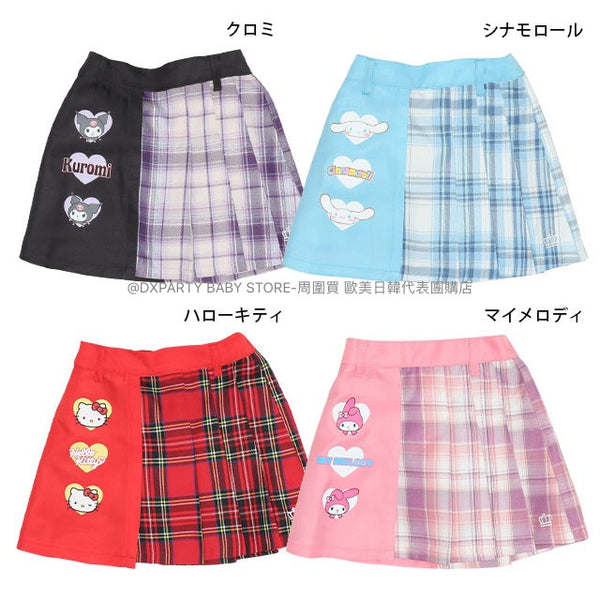 日本童裝 BDL x Sanrio 格仔百摺短裙 80-140cm 女童款 秋季 SKIRTS