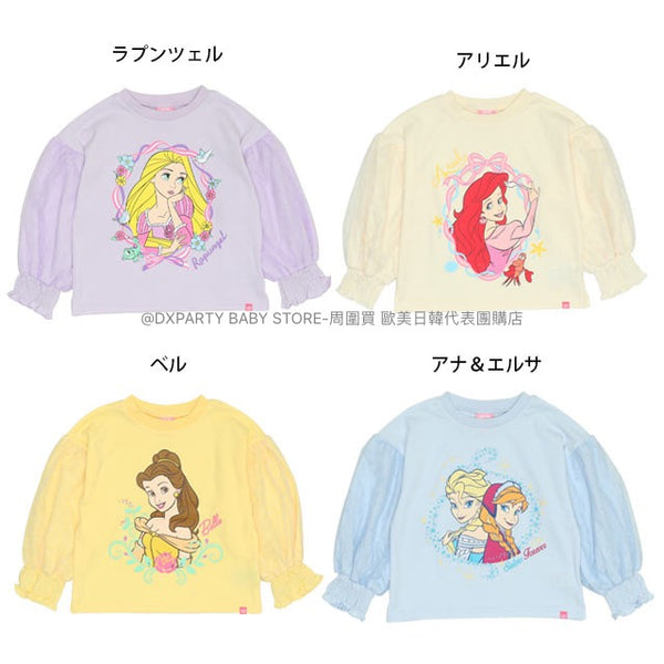 日本童裝 BDL x Disney Princess泡泡紗袖上衣 100-130cm 女童款 秋季 TOPS