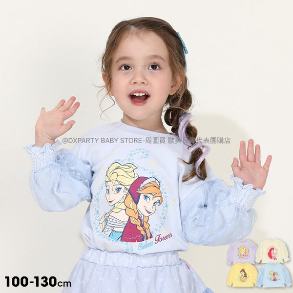 日本童裝 BDL x Disney Princess泡泡紗袖上衣 100-130cm 女童款 秋季 TOPS