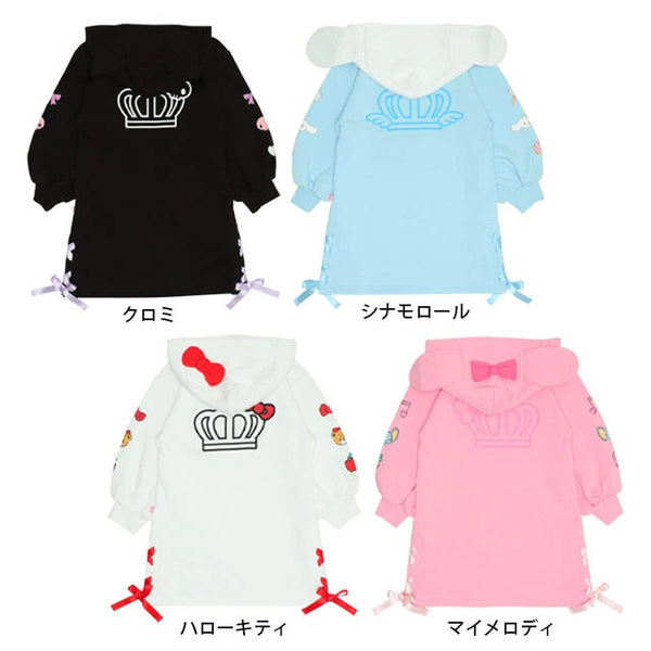 日本童裝 BDL x Sanrio 抓毛衛衣裙 100-130cm 女童款 冬季 DRESSES 親子裝