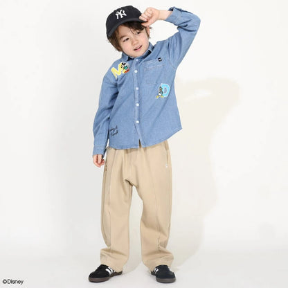 Japanese BDL x Disney Parent-Child Denim Shirt 90-130cm Boys Summer TOPS 