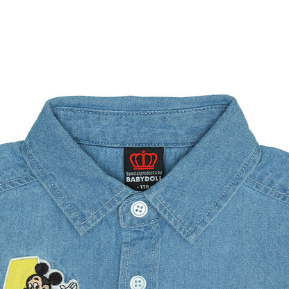 Japanese BDL x Disney Parent-Child Denim Shirt 90-130cm Boys Summer TOPS 