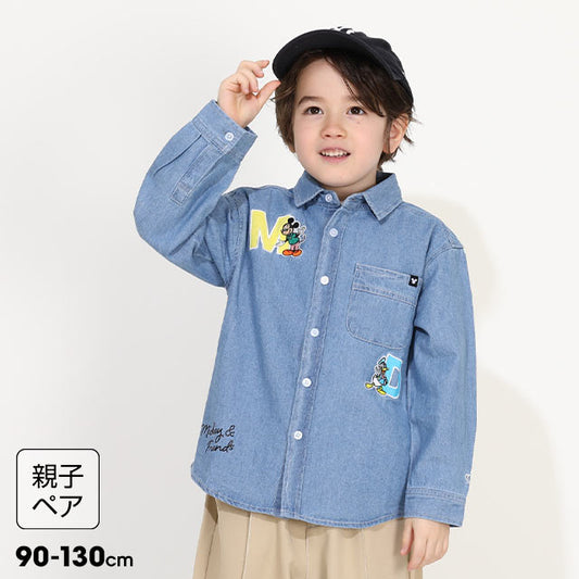Japanese BDL x Disney Parent-Child Denim Shirt 90-130cm Boys Summer TOPS 