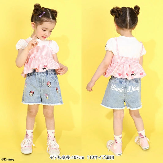 Japanese BDL x Disney Cute Tops and Suspenders Two-Piece Set (80-130cm) for Girls (Summer TOPS) 