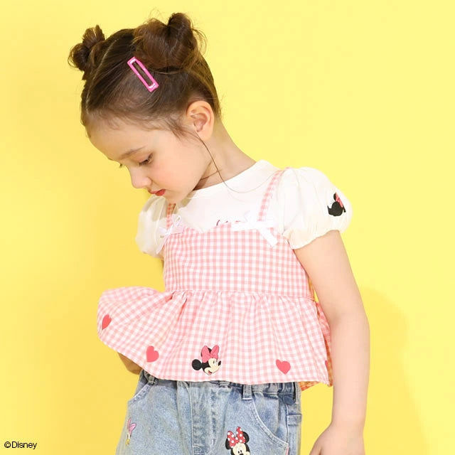 Japanese BDL x Disney Cute Tops and Suspenders Two-Piece Set (80-130cm) for Girls (Summer TOPS) 