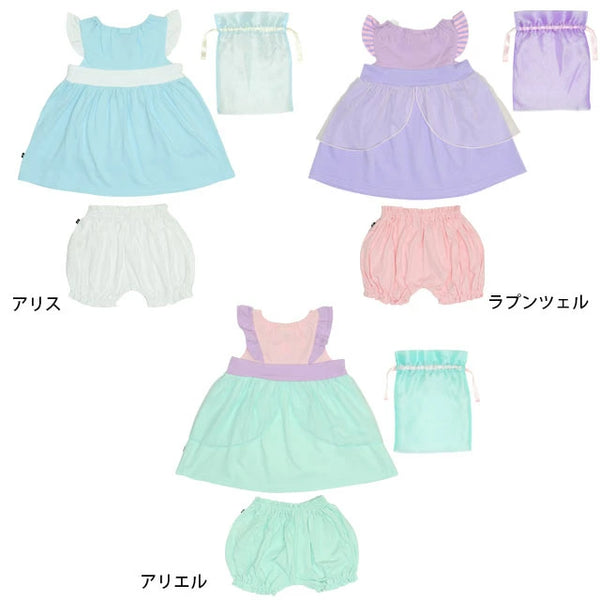 日本童裝 BDL x Disney 公主三件套裝 70-80cm 女童款 初生嬰兒 夏季 TOPS PANTS