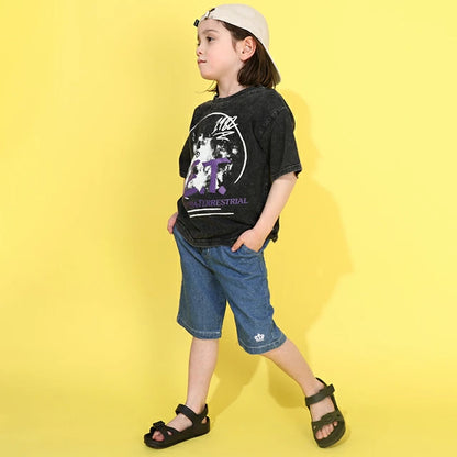 Japanese BDL x ET Parent-child Alien Print Top 90-140cm Boys Summer TOPS 