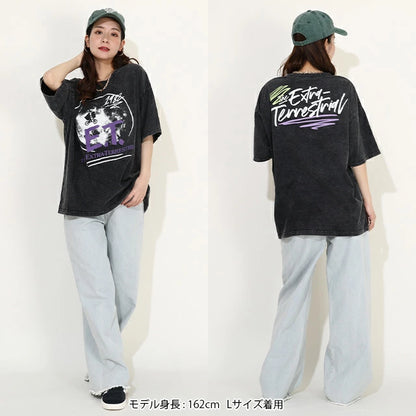 Japanese BDL x ET parent-child alien print tops (M-XL) for adults (summer TOPS) 