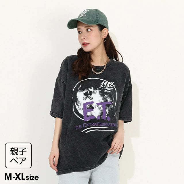 Japanese BDL x ET parent-child alien print tops (M-XL) for adults (summer TOPS) 
