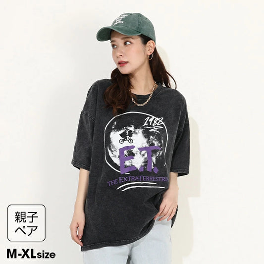 Japanese BDL x ET parent-child alien print tops (M-XL) for adults (summer TOPS) 