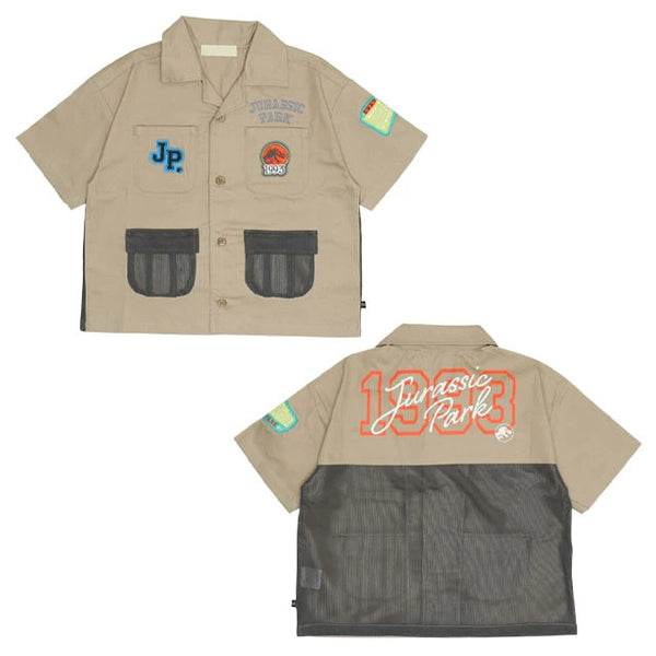 日本童裝 BDL x JURASSIC WORLD 侏羅紀公園徽章山系襯衫 90-130cm 男童款 夏季 TOPS