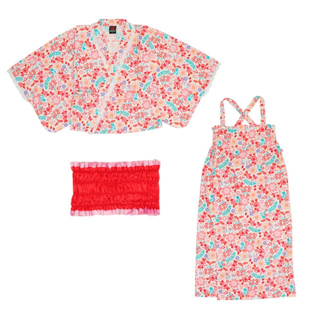 Japanese BDL x Disney 2Way Minnie Yukata Japanese Kimono 90-140cm Girls Summer Outerwear Dresses Japanese Summer Festival Special