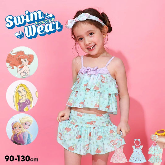 Japanese BDL x Disney Princess Swimsuit with Headband 90-130cm Girls' Summer Swimsuit Special 