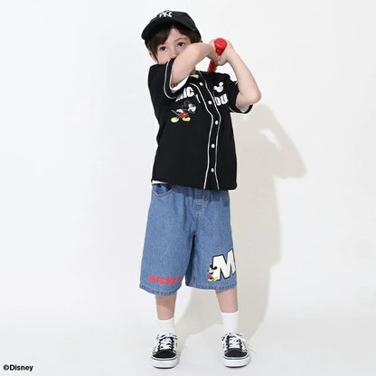 Japanese BDL x Disney Baseball Shirt 80-140cm Girls Summer TOPS 