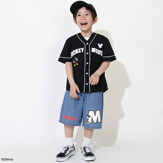 Japanese BDL x Disney Baseball Shirt 80-140cm Girls Summer TOPS 