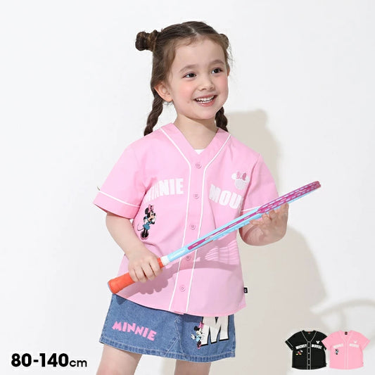 Japanese BDL x Disney Baseball Shirt 80-140cm Girls Summer TOPS 