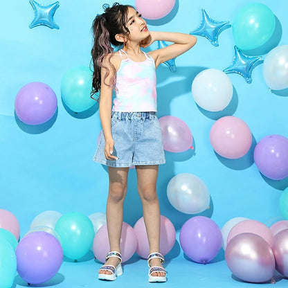 Japanese children's clothing BDL amphibious swimsuit top set 90-140cm girls summer TOPS summer swimming swimsuit special 