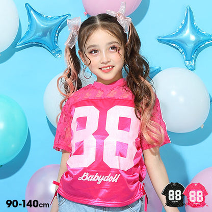 Japanese children's clothing BDL lace basketball style top 90-140cm girls summer TOPS 