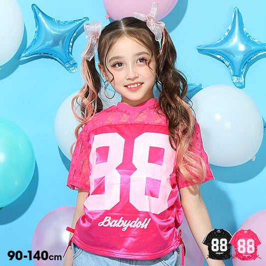 Japanese children's clothing BDL lace basketball style top 90-140cm girls summer TOPS 