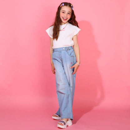 Japanese children's clothing BDL suspender denim skirt top two-piece set 90-140cm girls summer TOPS DRESSES 