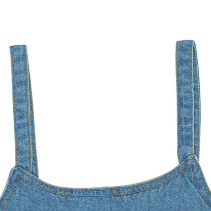 Japanese children's clothing BDL suspender denim skirt top two-piece set 90-140cm girls summer TOPS DRESSES 