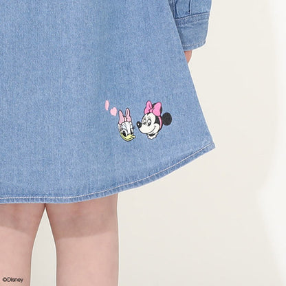 Japanese BDL x Disney Minnie Mouse Denim Shirt Dress (90-130cm) for Girls Summer 