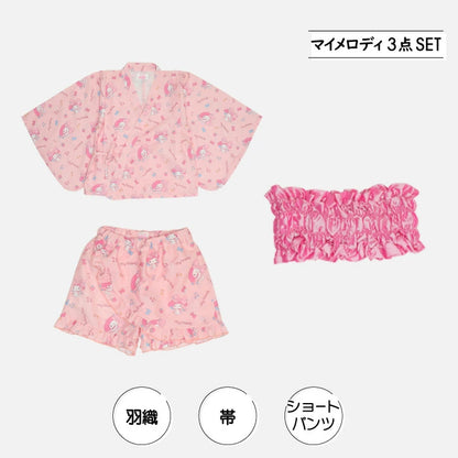 BDL x Sanrio Yukata (Japanese Kimono) 90-140cm for Girls Summer TOPS PANTS (Japanese Summer Festival Special) 