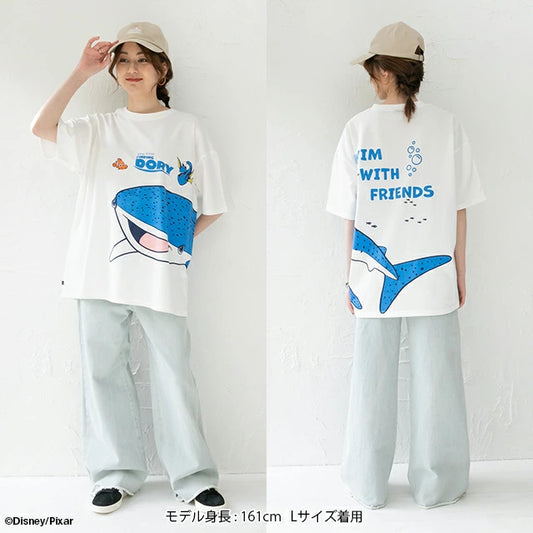 Japanese children's clothing BDL parent-child whale print top S-XL adult summer TOPS 