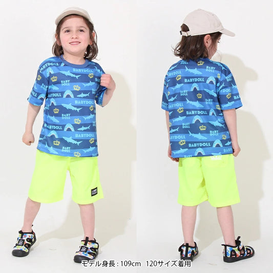 Japanese children's clothing BDL lightweight quick-drying series printed tops 80-130cm boys/girls summer TOPS