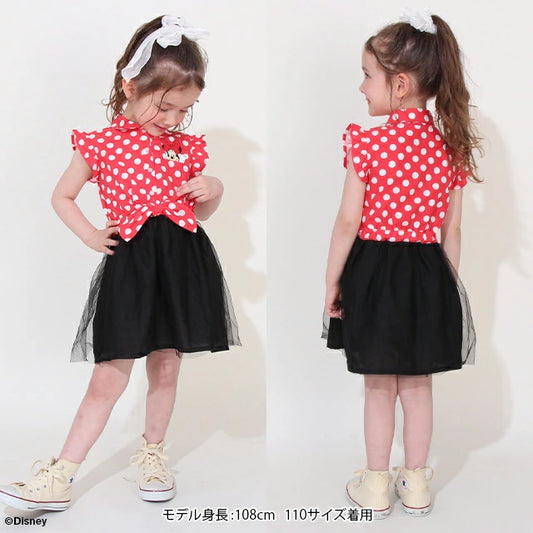 Japanese BDL x Disney patchwork mesh dress 80-140cm girls summer dresses 