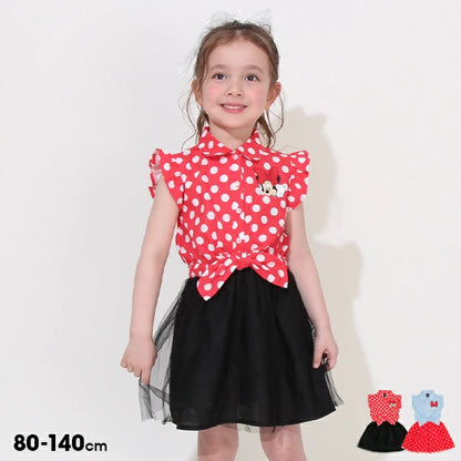 Japanese BDL x Disney patchwork mesh dress 80-140cm girls summer dresses 