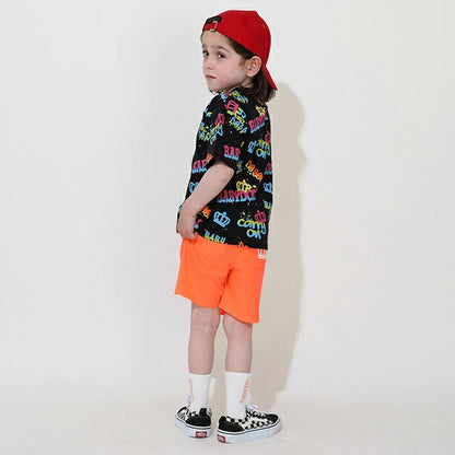 Japanese children's clothing BDL printed tops 80-140cm boys/girls summer TOPS 