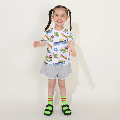 Japanese children's clothing BDL printed tops 80-140cm boys/girls summer TOPS 