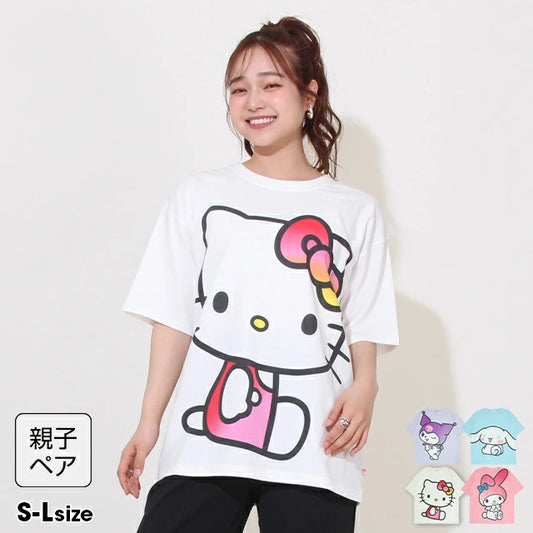 Japanese children's clothing BDL x Sanrio parent-child print top SL adult summer TOPS 