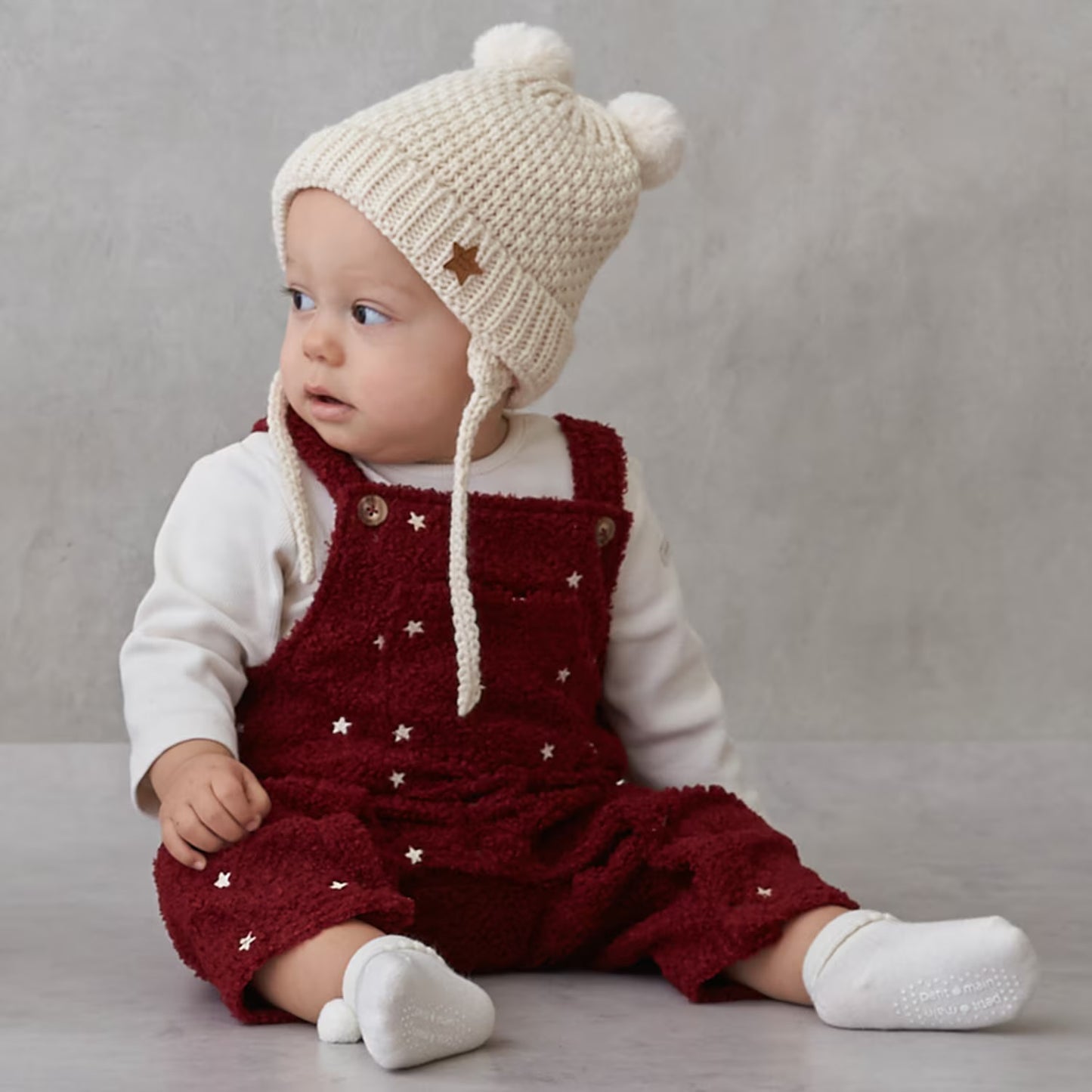 日本童裝 pe#main 星形刺繡連衣套裝 70-80cm 男童款/女童款 冬季  Jumpsuit 聖誕紅/新年紅