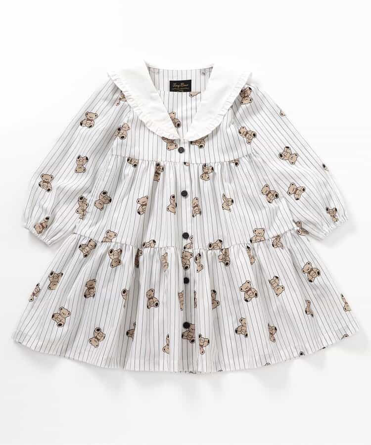 日本童裝 apres les cours x tiny bear 連第裙 90-120cm 女童款 冬季 DRESSES 面試/宴會/表演 兒童服飾