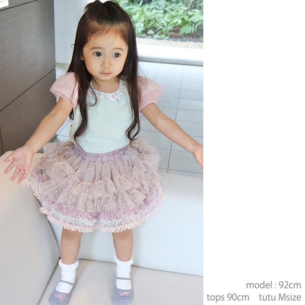 Japanese children's clothing panpantutu floral collar short-sleeved top 80-150cm girls summer TOPS 