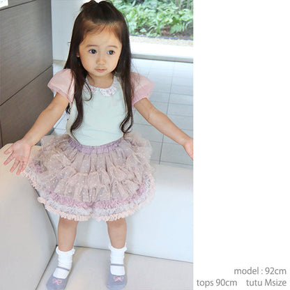 Japanese children's clothing panpantutu floral collar short-sleeved top 80-150cm girls summer TOPS 