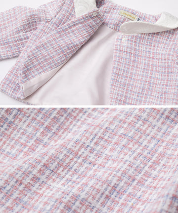 日本童裝 panpantutu 小香風粗呢外套＋背心泡泡連身裙 100-130cm 女童款 夏季 OUTERWEAR DRESSES 面試/宴會/表演