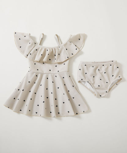 日本童裝 dev!rock 防UV 花邊領泳衣兩件套裝 100-160cm 女童款 夏季 DRESSES PANTS 夏日玩水泳衣特輯