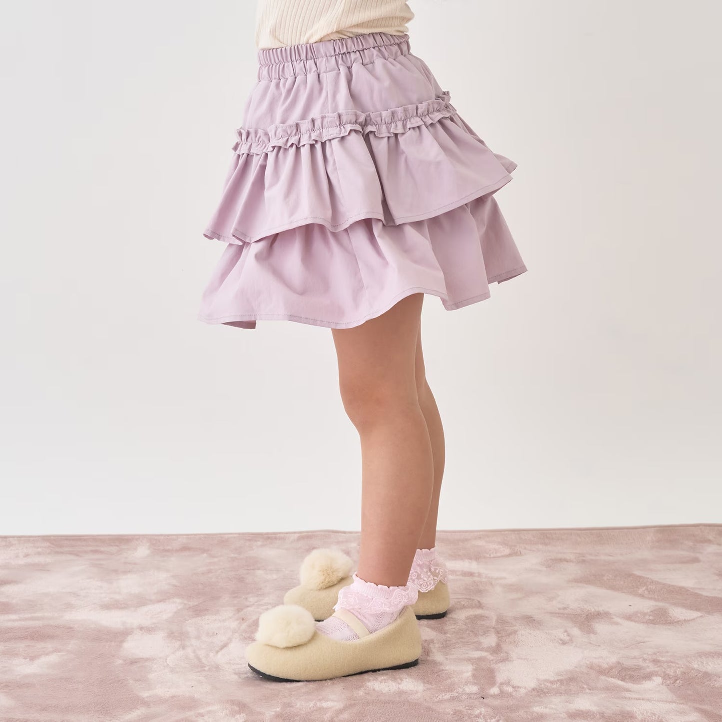 日本童裝 Ly# mine 層疊蛋糕短裙 100-150cm 女童款 冬季 SKIRTS 聖誕紅/新年紅