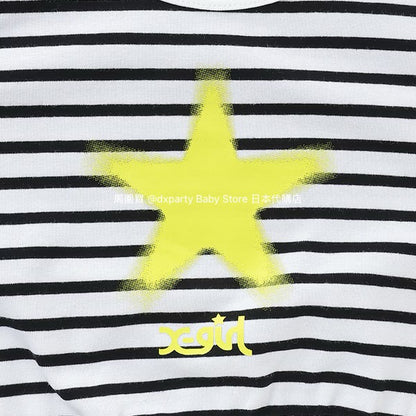 Japanese children's clothing X-girl Stages striped short vest 90-140cm girls summer TOPS 