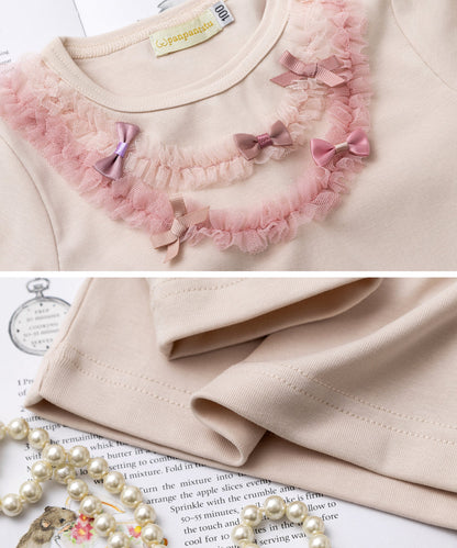 日本童裝 panpantutu 薄紗蝴蝶結上衣 80-150cm 女童款 夏季 TOPS