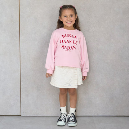 日本童裝 Ly# mine 側邊褶皺印花衛衣 100-150cm 女童款 冬季 TOPS