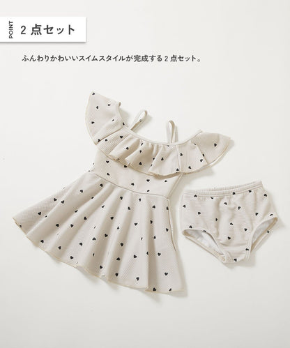 日本童裝 dev!rock 防UV 花邊領泳衣兩件套裝 100-160cm 女童款 夏季 DRESSES PANTS 夏日玩水泳衣特輯