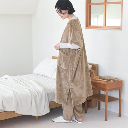 日本直送 超細纖維絨毛套頭睡袋/家居服  Free Size 親子裝 大人款 秋冬季 睡袋系列