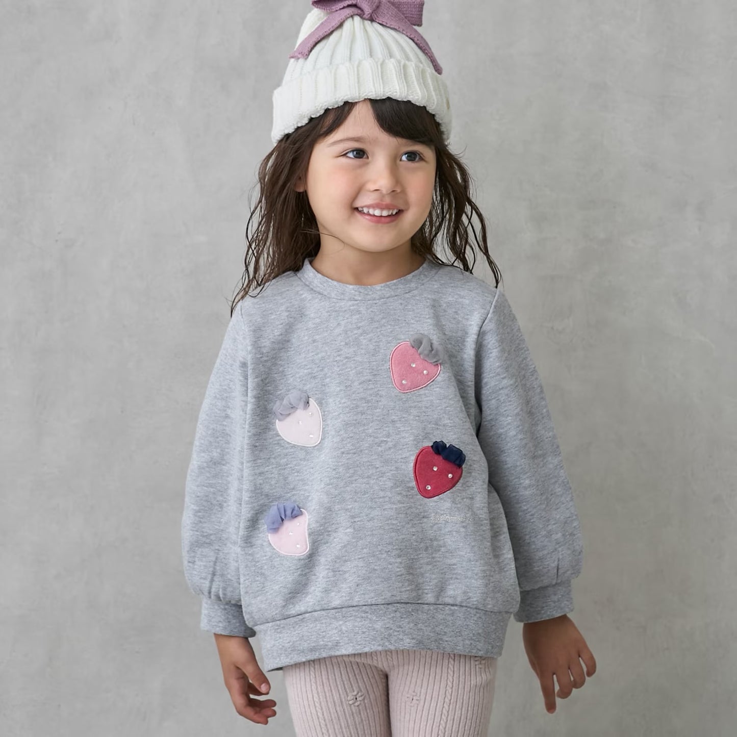 日本童裝 pe#main 士多啤梨圖案衛衣 80-130cm 女童款 冬季 TOPS